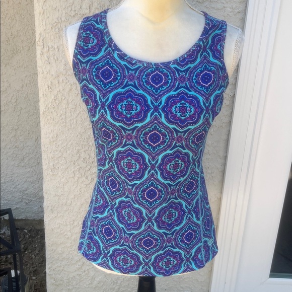 Coolibar Tops - Coolibar Purple/Blue Paisley UPF 50 Sun Protection Tank Top Women's Size S